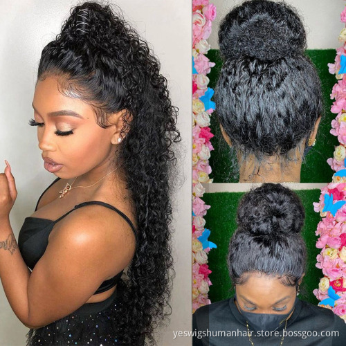 Afro Kinky Curly Raw Brazilian Virgin Human Hair Hd Lace Front Wig Cheap Transparent Full 360 Lace Frontal Wig For Black Women